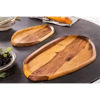 Invicta Stevige set van 2 dienbladen AMAZONAS 56cm serveerplank met sheesham steenafwerking - 41367