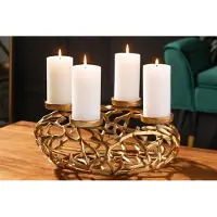 Invicta Elegante kandelaar ABSTRACT 38cm gouden takkenkrans voor 4 kaarsen - 41278