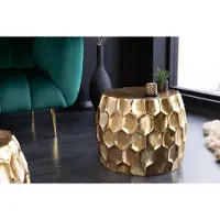 Invicta Design bijzettafel ORGANIC ORIENT 55cm goud metaal gehamerd nachtkastje handgemaakt rond - 42226