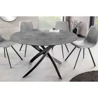 Invicta Ronde eettafel ALPINE 120cm antraciet keramiek zwart metalen frame - 44231