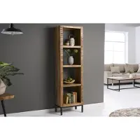 Invicta Stevige plank IRON CRAFT 176cm mangohouten boekenkast vier vakken industrieel design - 42375
