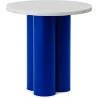 Normann Copenhagen Bijzettafel Dit Table Bright Blue White Carrara