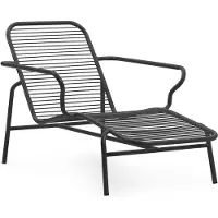 Normann Copenhagen Vig Chaise Longue Zwart - Ligstoelen en ligbedden Gepoedercoat Staal Black - 608040