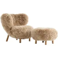 &tradition Little Petra Vb1 Loungestoel Set Shapenvacht Honey / Geolied Eiken - Fauteuils Sheepskin Honey - 134431A235A041A738