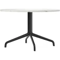 Menu Harbour Column loungetafel Marble off white-zwart stalen onderstel