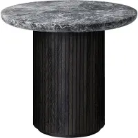 Gubi Moon Loungetafel Rond Ø60 x H55 Cm Bruinzwart / Grijs - Bijzettafels & buffetten Marmer Grey Marble - 10014405
