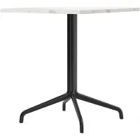 Audo Copenhagen - Harbour Column Dining Table 4-star - Black/Off White - 70x60 cm - Eettafels - Norm Architects - Zwart,Wit - Metaal/Steen