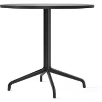 Audo Copenhagen - Harbour Column Dining Table 4-star - Black/Black Oak - Ø80 cm - Eettafels - Norm Architects - Zwart - MDF/Metaal/Hout