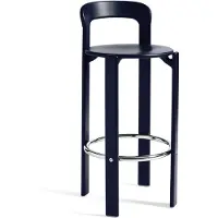 HAY Barstoel Rey High 4 Leg Base H75 Standard Glider Deep Blue