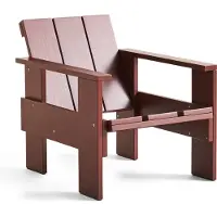 HAY Crate lounge stoel gelakt sparrenhout Iron red