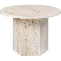 Gubi Epic Salontafel Rond 60 Cm - Salontafels Travertijn Neutral White - 10042381