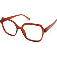 Vista Bonita Leesbril MIRA - Sterkte +1.00 - Kleur Terra Cotta - Blauwlichtfilter - Unisex - Modern zeshoekig Design - Incl. etui en doekje