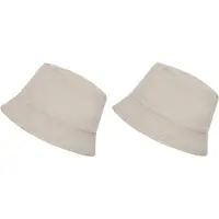 Myrtle beach 2x stuks vissershoedjes/zonnehoedjes naturel wit voor volwassenen - Zomerhoeden