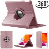 Ntech Hoes geschikt voor iPad 2021 / 2020 / 2019 (9e/8e/7e Generatie / 10.2 inch) draaibare Hoes met stylus pen - Rosegoud