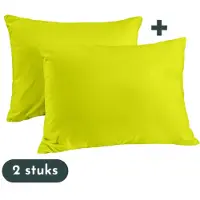 Zavelo Kussenslopen - Hotelkwaliteit - Set van 2 Stuks - Lime - 60x70cm - 100% Katoen - Hotelsluiting