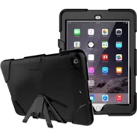 Ntech Hoes geschikt voor iPad - 5e / 6e generatie (2018 / 2017) Extreme Armor hoesje met standaard & 3 lagen shockproof case – Zwart -Ntech