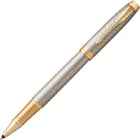 Parker IM-rollerballpen | Premium Warm Zilver | Fijne penpunt | Zwarte inkt | Geschenkverpakking
