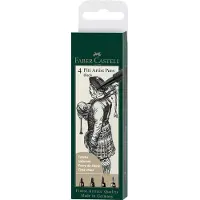Faber-Castell tekenstift - Pitt Artist Pen - zwart - 4-delig - FC-167153