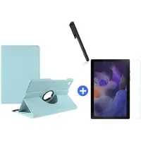 Ntech Hoesje Geschikt Voor Samsung Galaxy Tab A8 Hoes 10.5 inch 2021 draaibare hoesje - Licht Blauw + tempered glass screenprotector + stulus pen