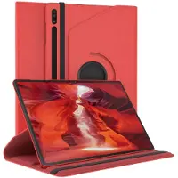Ntech Hoesje Geschikt Voor Samsung Galaxy Tab S8 Ultra hoes Draaibare Book Case Cover Rood - Hoesje Geschikt Voor Samsung Galaxy Tab S8 Ultra hoesje 14.6 2022