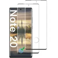 Ntech Geschikt voor Samsung Galaxy Note 20 - 2 Pack tempered glass / Screen Protector Zwart