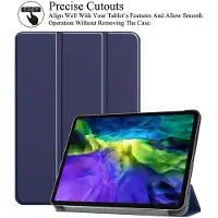 Ntech Hoes geschikt voor iPad Pro / Pro 2021 / 2020 Donker Blauw - 11 Inch - Hoes geschikt voor iPad pro 2020 Hoes - Hoes geschikt voor iPad pro 2021 smart cover Trifold