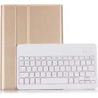 Ntech Hoes Geschikt voor Samsung Galaxy Tab A 10.1 inch 2019 SM-T510 / SM-T515 Keyboard hoes met toetsenbord Goud - Samsung Book Case Hoes
