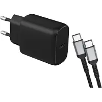 Ntech USB C Adapter 25W Snellader telefoon oplader met USB C naar USB kabel 1M - Zwart
