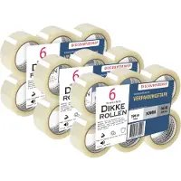 Discountershop Verpakkingstape transparant 50mm x 66m - 18 Rollen Sterk Plakband - Low noise PP Tape - Ideaal voor Koude Opslag en langdurig gebruik - Heavy Duty Tape