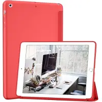 Ntech iPad Mini 4 hoes Rood - iPad Mini 2 / 3 hoes Trifold Smart cover - iPad Mini hoes - Hoes iPad Mini 5 hoes bookcase - iPad Mini 1/2/3 hoesje soft Silicone Trifold case -