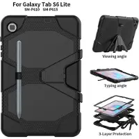 Ntech Hoesje Geschikt Voor Samsung Galaxy Tab S6 Lite Hoes / Tab S6 lite 2024 hoes Extreme protectie Army Backcover hoesje Zwart