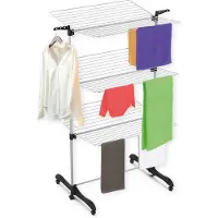 BRASQ Droogtoren Inklapbaar 3 Lagen - Drooglengte 36 Meter - Wasrek met Wieltjes en houders - Droogrek - Wastoren 77x73x140 cm