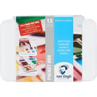 Royal Talens van Gogh aquarelverf pocketbox - 12+3 halve napjes - basic