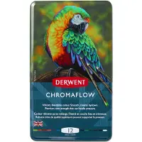 Derwent Chromaflow Kleurpotloden - Assortiment in blik - 3.5mm - 12 stuks