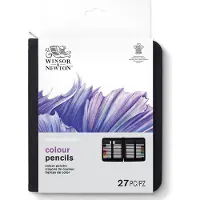 Winsor & Newton 2090004 Studio Collection Kleurpotloden Set 27 stuks – Dikcores Tekenpotloden met Graphiet en Gum in Etui ( 24 Kleurpotloden + 2 Grafietpotloden) )