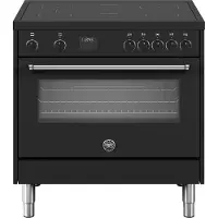 Bertazzoni MPL95I1ENNC fornuis 5-pits inductie fornuizen - kleur zwart zuinig energieklasse A - 90 cm breed inductiefornuis