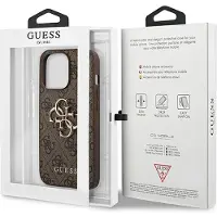 GUESS 4G Metal Logo Backcover voor de Apple iPhone 13 Pro - Bruin