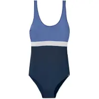 Schiesser Badpak ' Ocean Swim ' blauw / donkerblauw / wit