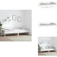 vidaXL Dagbed wit, massief hout, grenenhout, 80x200 cm - Bedden & Bedframes