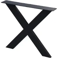 Furniture Legs Europe Stalen X tafelpoot 75 bij 4 cm en hoogte 72 cm zwart (4 x 10 cm)