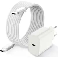 Ntech USB C Adapter met USB C naar USB C kabel 1M - 20W - oplaad stekker - snellader