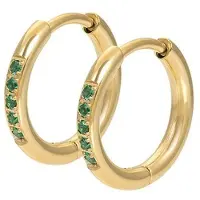 Ixxxi Creolen Hoops Emerald Goud
