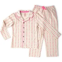Little label pyjama met all over print roze/beige Meisjes Stretchkatoen Reverskraag - maat 134