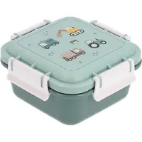 Tutete - klein lunchboxje / snackboxje - Tractor werkvoertuigen - 14,5 x 14,5 x 8 cm
