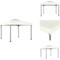 vidaXL Paviljoen 300 x 300 cm, crème kleur, aluminium - Paviljoenen & partytenten