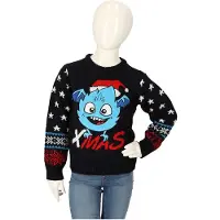Apollo Kersttrui kinderen - Gebreid - Blauw/rood - Maat 92/98 - kersttrui kind - kersttrui jongens - kersttrui meisjes - kerst trui kinderen