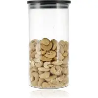 Discountershop Voorraadpotten met Bamboe deksel 800 ML - Glazen Potten - BPA Vrij en Luchtdicht