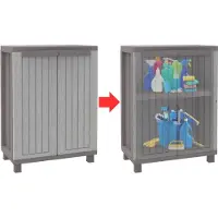 WAN MKSS Tuinkast - Tuinkist - Tuinkasten voor Buiten - Tuinberging - Kunststof - 80x50x100cm - Grijs