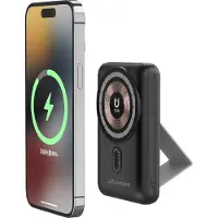 OTronica Draadloze Powerbank + Standaard- 10000 mAh - Geschikt voor Magsafe iPhone 12, 13, 14, 15, 16 - USB C 20W Snellader - Draadloze Oplader