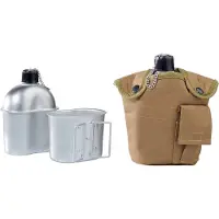 Ab US aluminium veldfles 1L met beker en hoes, coyote tan
